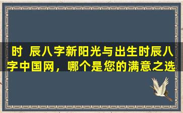 时  辰八字新阳光与出生时辰八字中国网，哪个是您的满意之选 